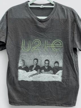 U2-Inspired Tour Graphic Tee - Black with Neon Green Logo
